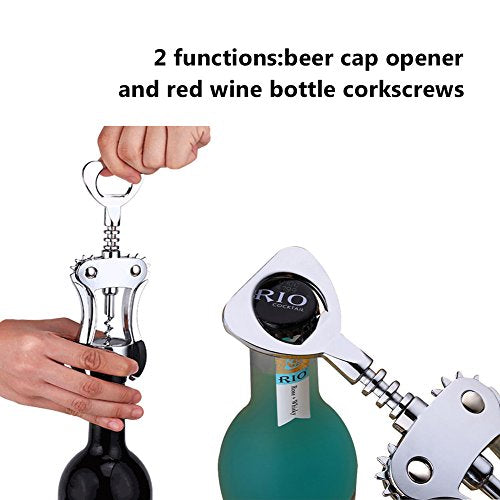 Best Wing Corkscrew Wine Bottle Opener Luxury Waiter Corkscrew with Stopper Set for Wine Enthusiast Waiters