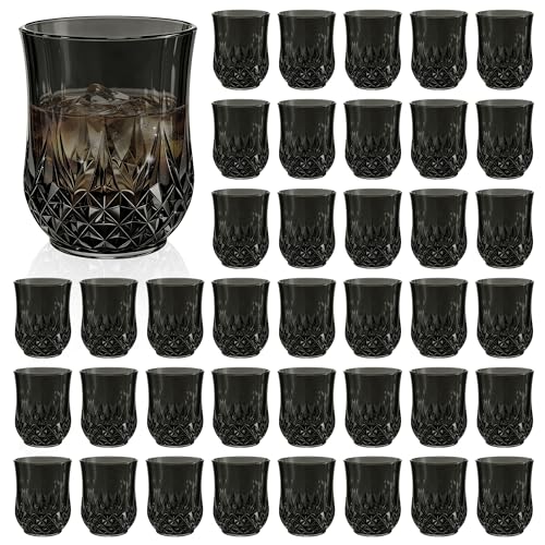 40 Pack Plastic Stemless Wine Glasses (40 Count)