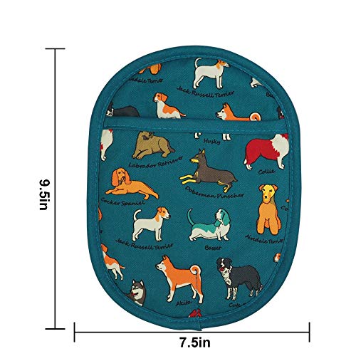 Pot Holders with Transparent Clear Silicone Shell and Nice Dog Flower (2 Count)