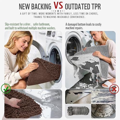 Long Bathroom Rugs Non Slip Washable 44x24 Inch (7.35 Sq Ft)