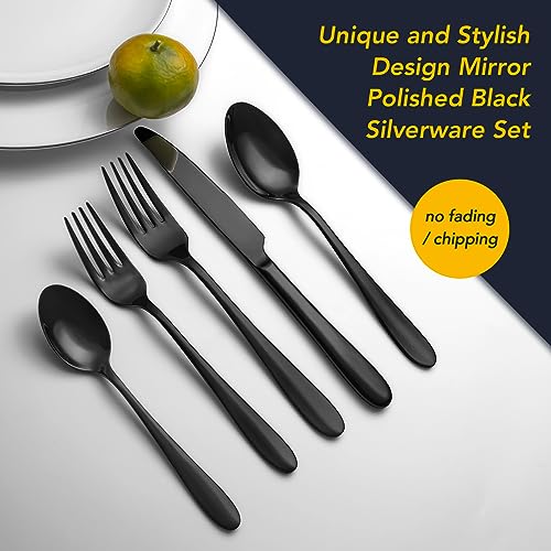 40 Piece Black Silverware Set Service for 8 (40 Count)