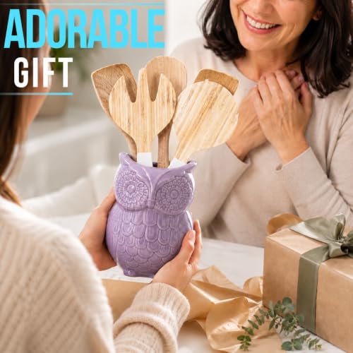 Purple Owl Utensil Holder