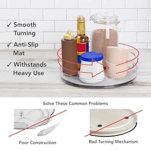 XL Lazy Susan Organizer 12.25 in for Large Cabinet Fridge Pantry Table Shelf Bath Kitchen Organization