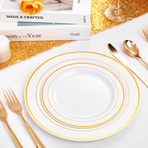 60PCS Gold Plastic Plates (60 Count)