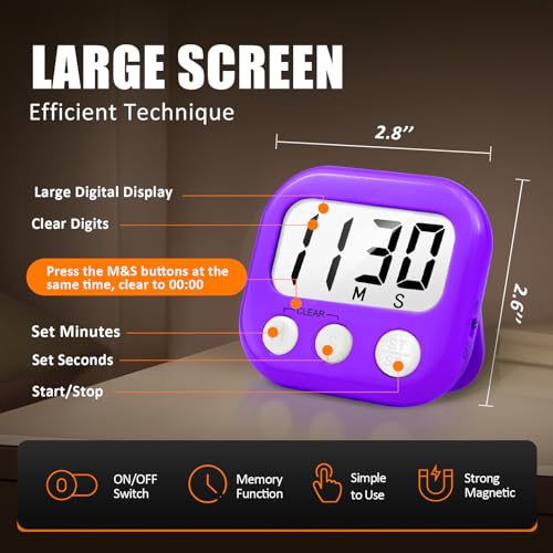 Digital Kitchen Timers for Cooking (2 Count)