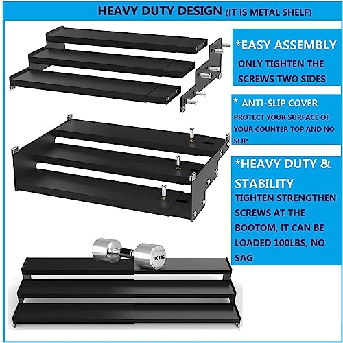Expandable Spice Rack Storge organizer with 3 (2 Count)