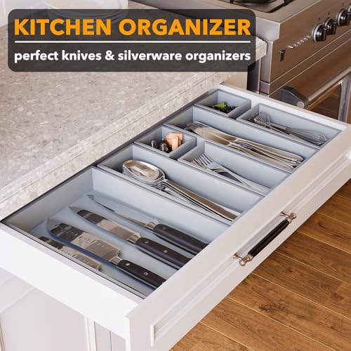 7 Piece Bamboo Drawer Organizer Storage Boxes Set