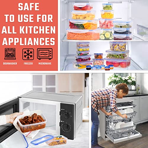32 Pcs Large Plastic Food storage containers (50 Count)