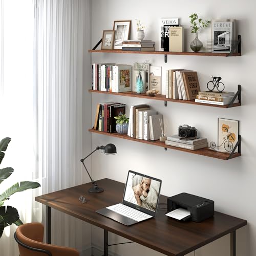 48 Inch Large Wall Bookshelves Set of 3 (3 Count)