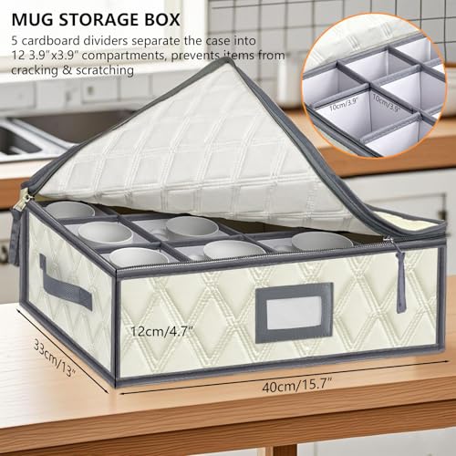 Mug and Cup Storage Box with Dividers