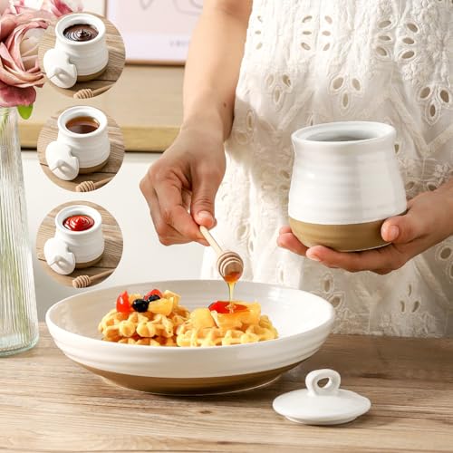 Ceramic 12 Ounce Honey Jar and Dipper Set