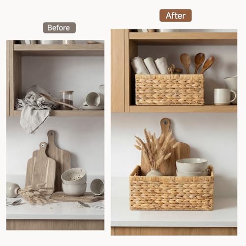Wicker Storage Baskets for Shelves (2 Count)