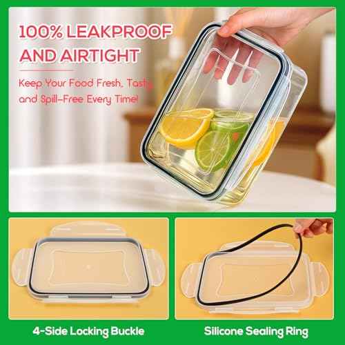 62PCS Thick Food Storage Containers with Airtight Lids for Meal Prep (62 Count)