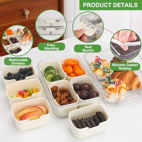 4 Compartment Snackle Box Containers with Lids (2 Count)