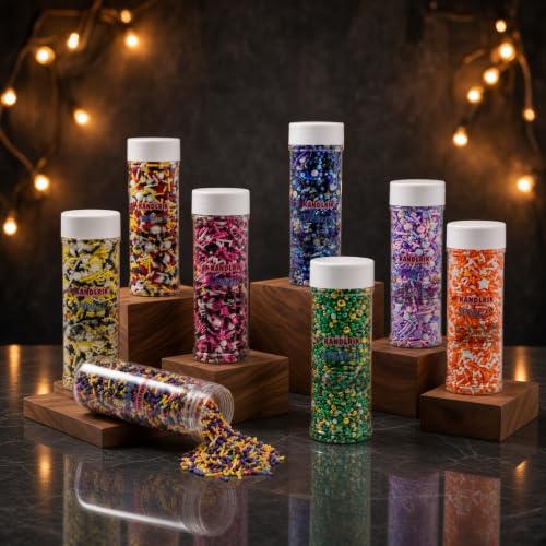 Yellow & Red & Black & White Sprinkles Mix Size Pearls Mouse Themed Cake Decorations Cupcake Toppers Perfect for Wedding Party Valentine Halloween Christmas Supplies 4.58OZ (4.58 Ounce)