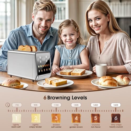 Toaster 4 Slice Long Slot for Bagels & Artisan Bread