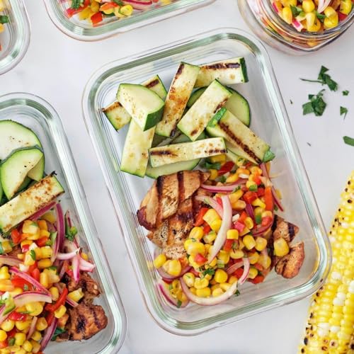 24pc Set Glass Food Storage Containers & Bowls with Airtight Lids (24 Count)