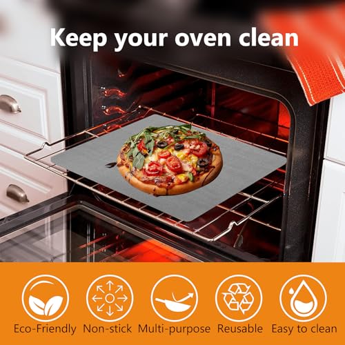 4 Pack Thickened Silver Oven Liners for Bottom of Oven BPA & PFOA Free