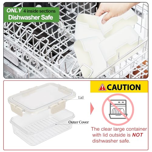4 Compartment Snackle Box Containers with Lids (2 Count)