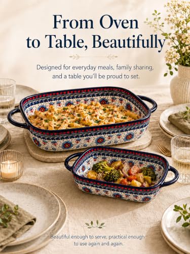 2 Piece Polish Pottery Style Ceramic Baking Dish Set (2 Count)