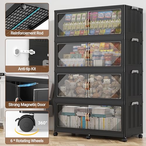 V60 660QT Plastic Stackable Storage Bins with Lid (3 Count)
