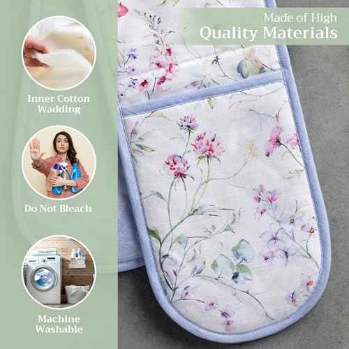 Double Oven Mitts 100% Cotton Double Oven Glove