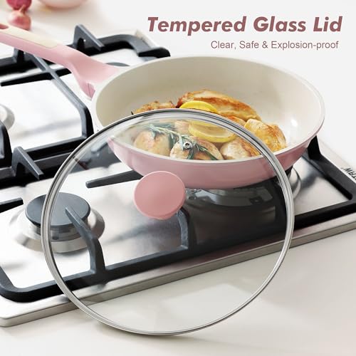 11Inch Nonstick Ceramic Frying Pan with Lid