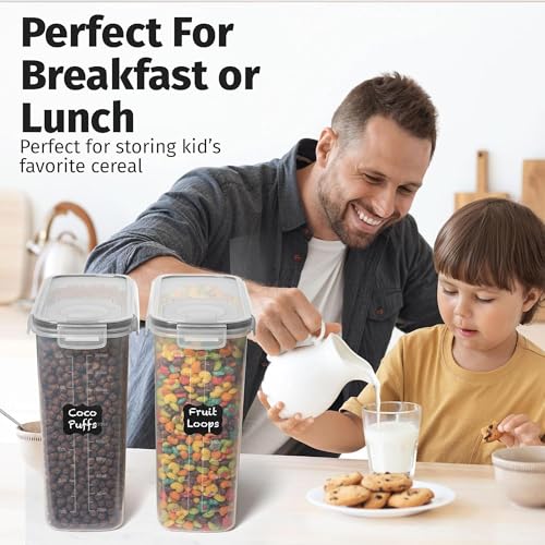 2 Pack (6.3L / 213OZ) EXTRA Large Airtight Food Storage Cereal Containers for Bulk Food Storage BPA-Free Plastic Container, Pantry Organization and Canister for Rice, Pasta, Sugar & Flour (2 Count)