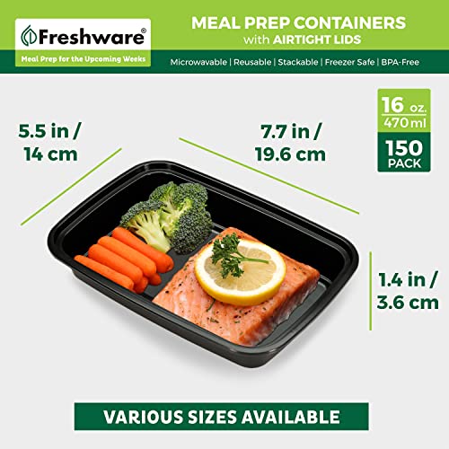 Meal Prep Containers 1 Compartment Food Storage Containers with Lids (150 Count)