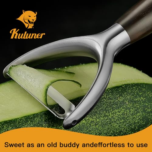 Premium Y Type 304 Stainless Steel Multifunctional Kitchen Peeler Real Wood Handle Ultra Sharp Blade Vegetable Potato Apple