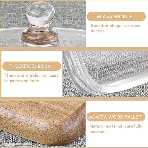 Glass Butter Dish with Lid Clear Glass Butter Keeper Container for Butter