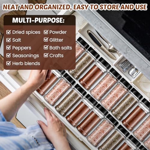 36 Pcs Plastic Spice Jars with Shaker Lids (36 Count)