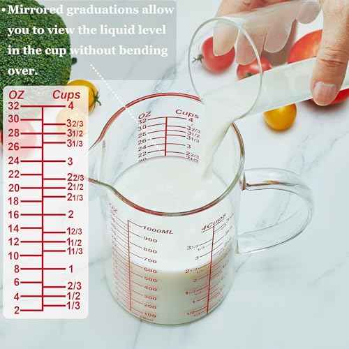Ackers Mirror Graduated Glass Measuring Cup