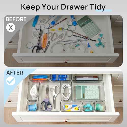 25 Pack Plastic Drawer Organizers with Non (25 Count)