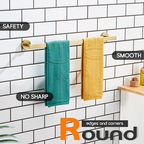20 Inch Bathroom Towel Bar Bath Towel Rack Kitchen Towel Holder Towel Shelf Wall Mounted SUS304 Stainless Steel Brushed Gold AN4001GD