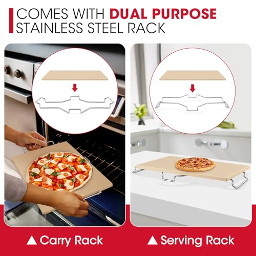 15 x 12 Inch Pizza Stone for Oven and Grill