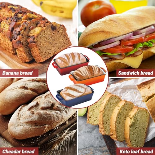 9x5 Inch Enameled Cast Iron Bread Loaf Pan with Lid