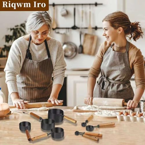 Black Measuring Cups and Spoons Set (8 Count)