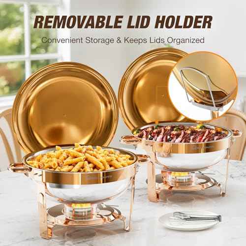 Round Chafing Dishes for Buffet 4 Pack