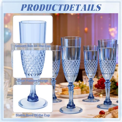 24 Pack Plastic Champagne Flutes (24 Count)