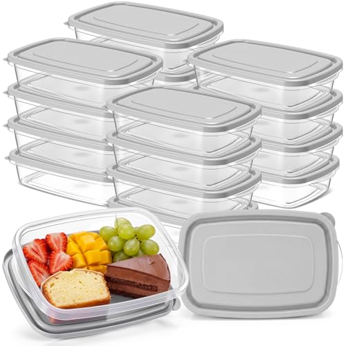18 Pcs 33 oz Plastic Food Storage Containers with Lids (18 Count)