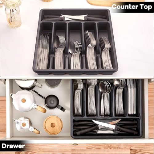 73 Piece Silverware Set with Organizer (73 Count)