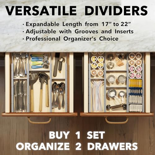 Bamboo Drawer Dividers with Inserts and Labels