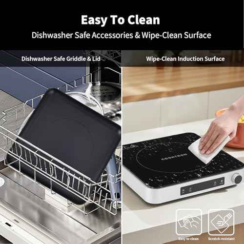 Portable Induction Cooktop with Griddle Pan