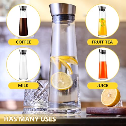 Glass Water Carafe with Lid