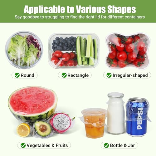 Silicone Stretch Lids for Food Storage in Fridge (6 Count)