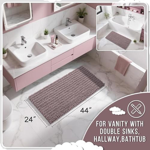 Long Bathroom Rugs Non Slip Washable 44x24 Inch