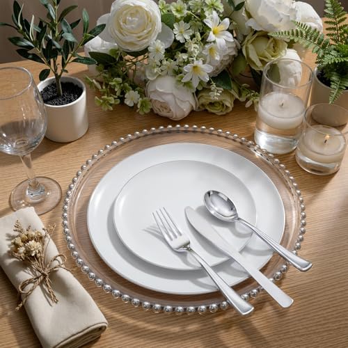200PCS Silver Plastic Plates (200 Count)