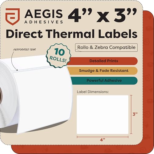 4" X 3" Direct Thermal Labels (10 Count)