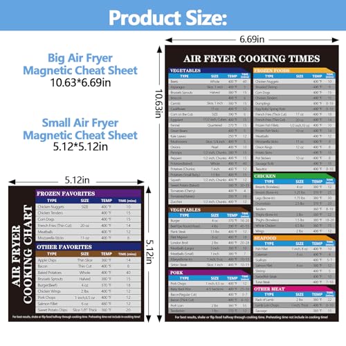 Air Fryer Magnet Cheat Sheet Set (2 Count)